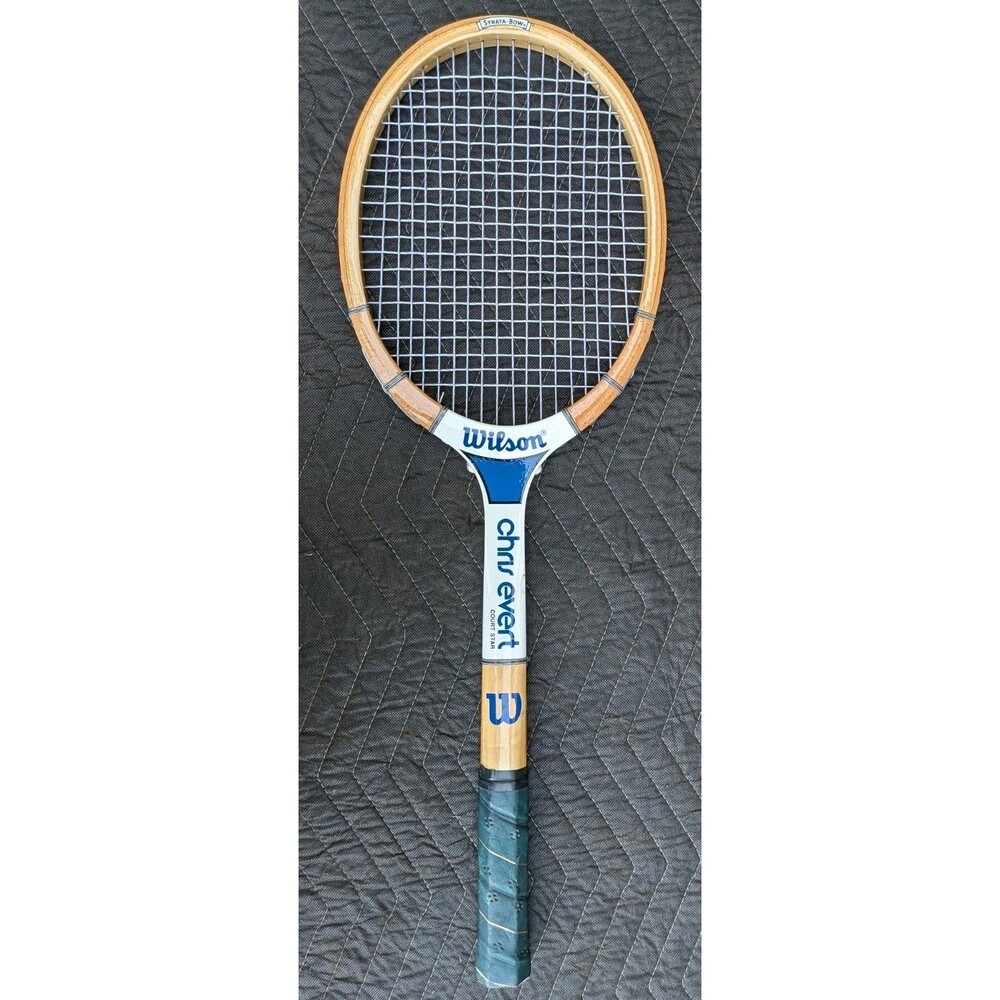 Vintage Wilson Chris Evert Court Star Strata-Bow Wood Tennis Racket 4 1/2